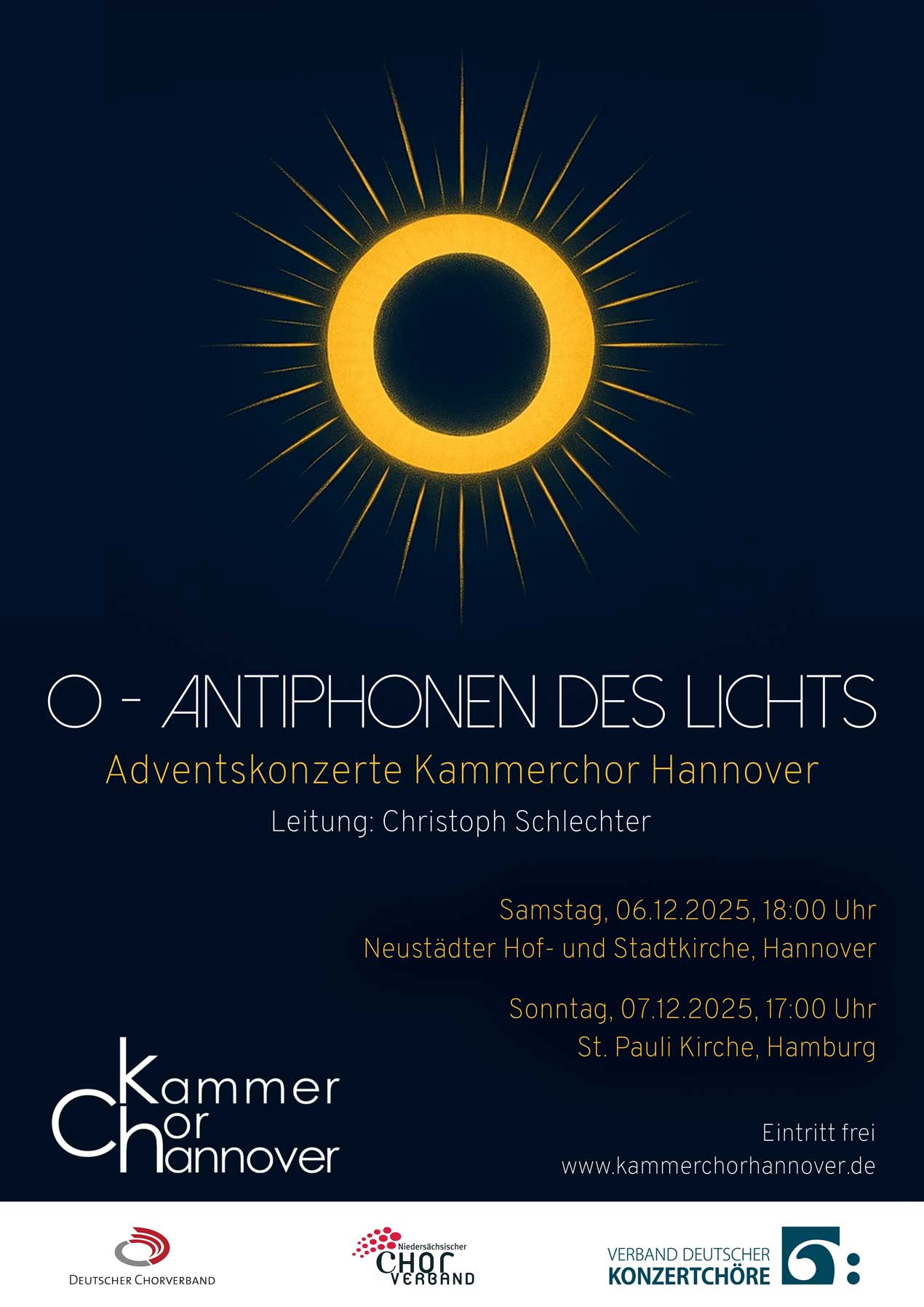 Plakat zum Konzert Antiphonen des Lichts am 6. Dezember 2025