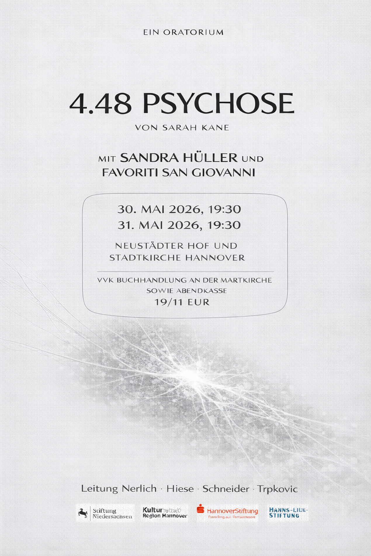 Plakat zum Oratorium 4 48 Psychose am 30.+31. Mai 2026