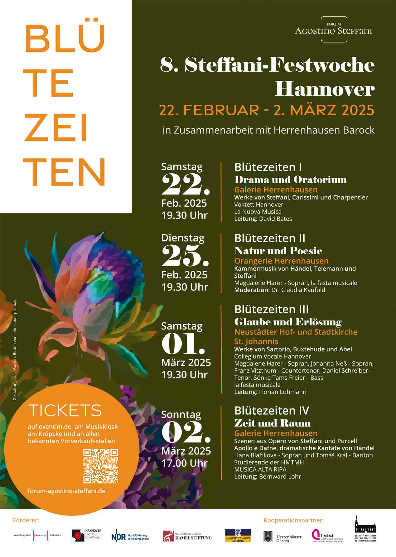 Plakat 8. Steffani-Festwoche Blütezeiten 2025