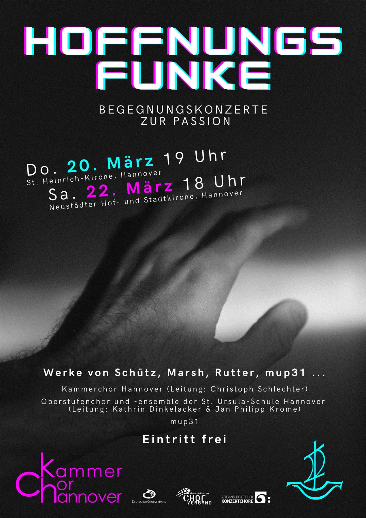 Plakat zum Begegnungskonzert zur Passion am 22. März 2025